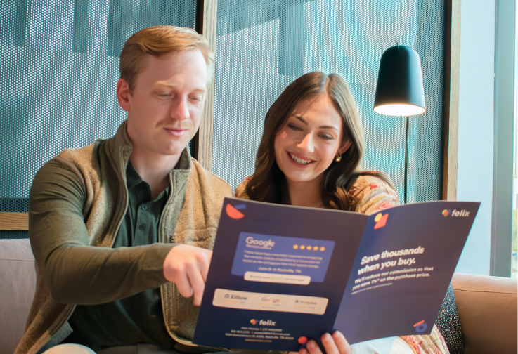 Buyers looking at marketing materials